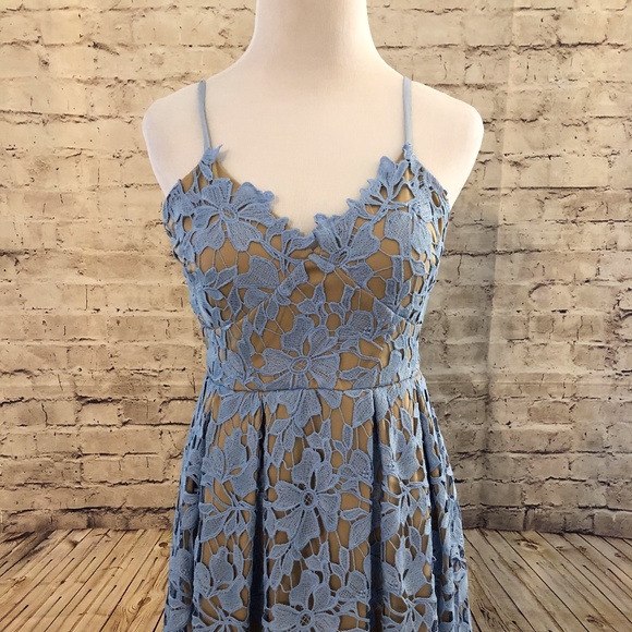 Love... Ady Light Blue Lace Fit & Flare Dress - Picture 3 of 5